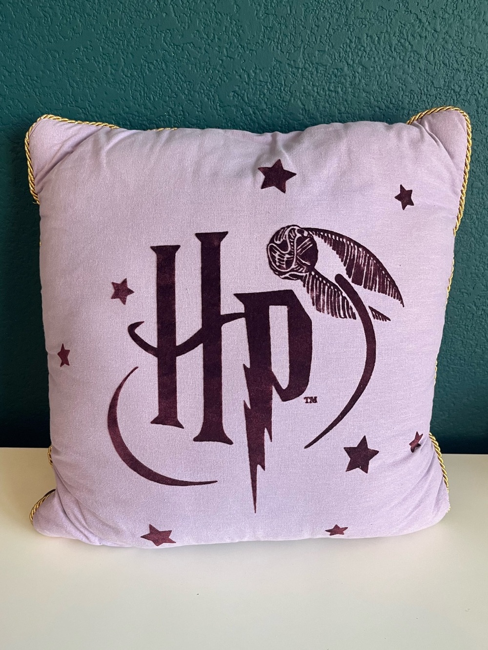 Harry Potter HP Purple Golden Snitch Hogwarts Pillow Cushion